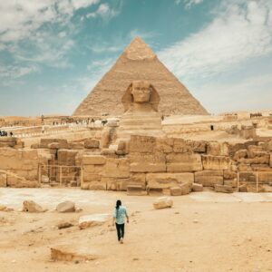 person walking near The Great Sphinx